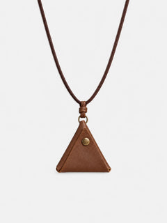 Modern Leather Necklace with Triangle Eyeglass Holder