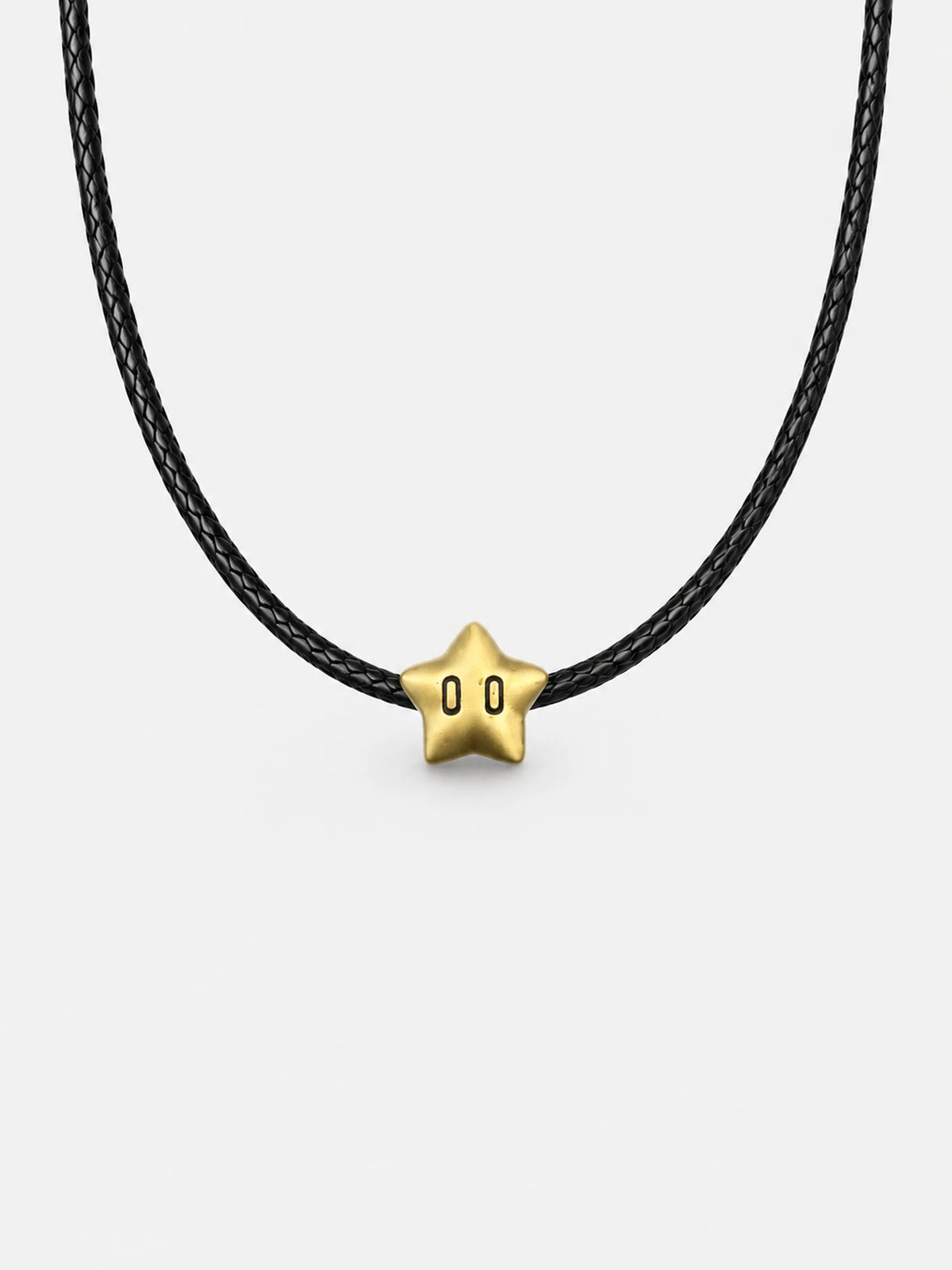 Minimal Gold Star Leather Necklace