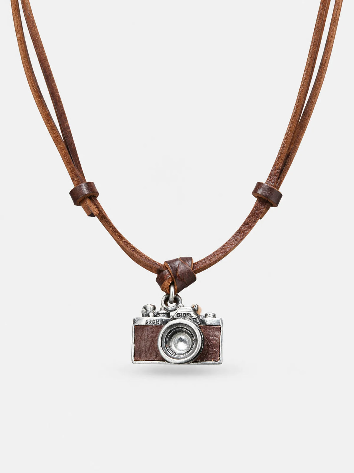 Vintage Camera Pendant Cord Necklace