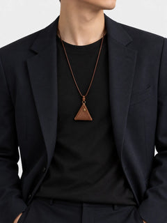 Modern Leather Necklace with Triangle Eyeglass Holder