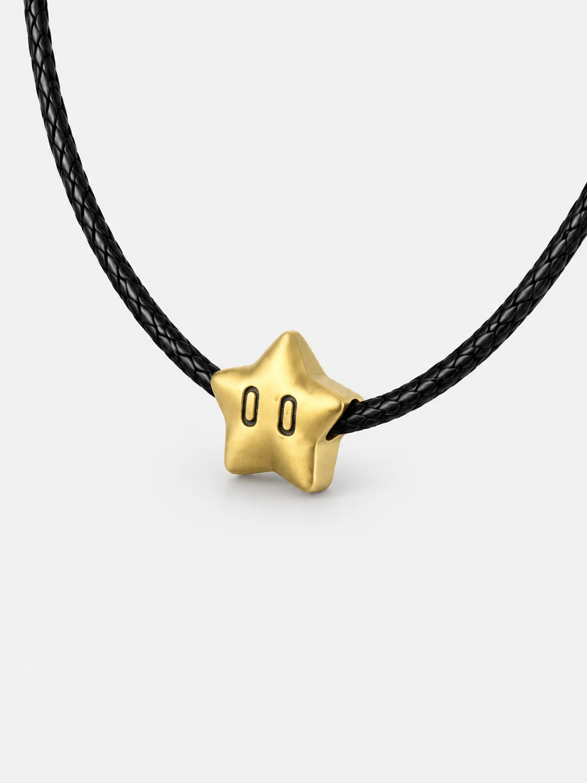 Minimal Gold Star Leather Necklace