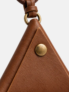 Modern Leather Necklace with Triangle Eyeglass Holder