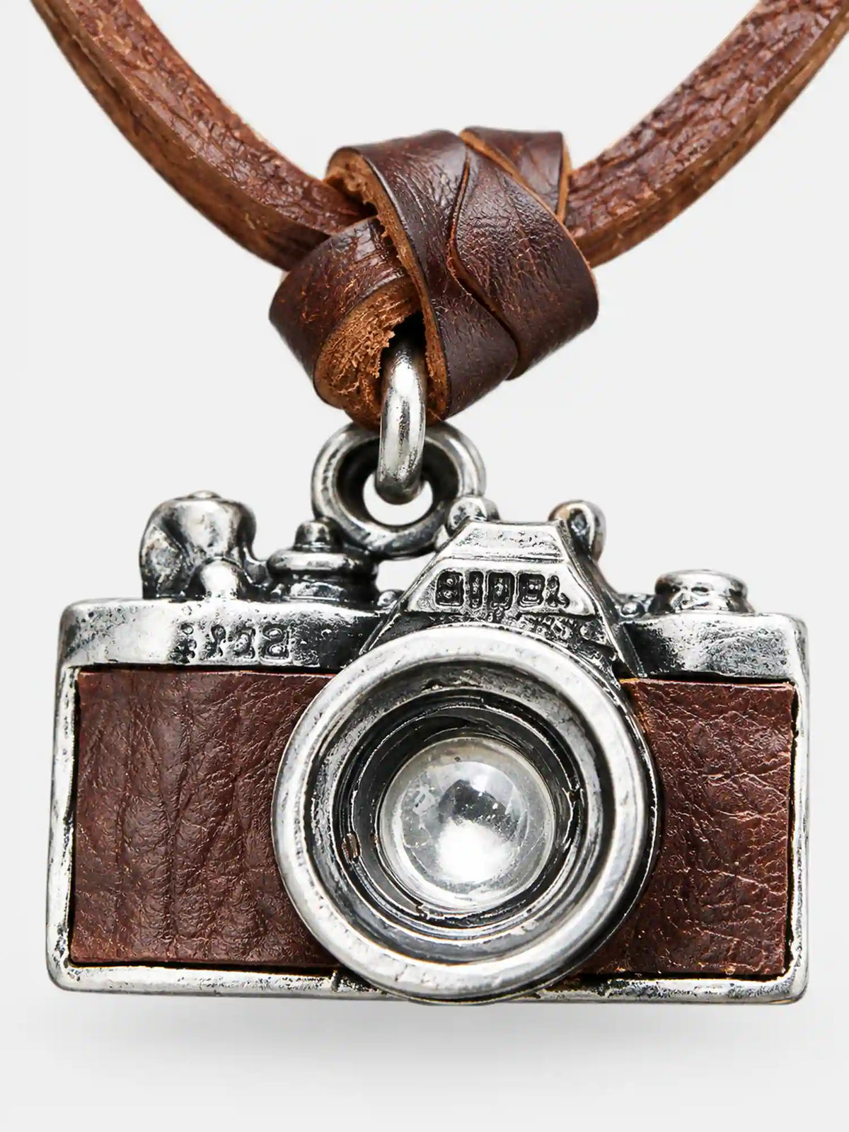 Vintage Camera Pendant Cord Necklace