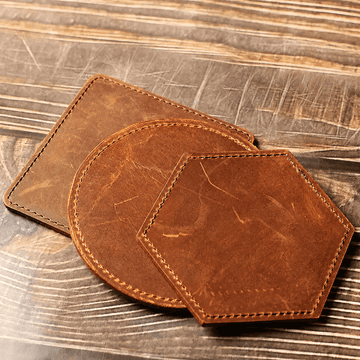 Dessous-de-verre en cuir pleine fleur Kagehide