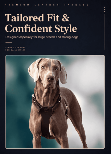 Ensemble de harnais pour chien en cuir pleine fleur Kurotani