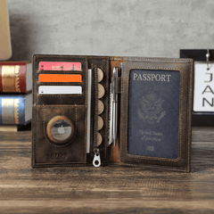 TABIBITO Crazy Horse Leather Passport Wallet