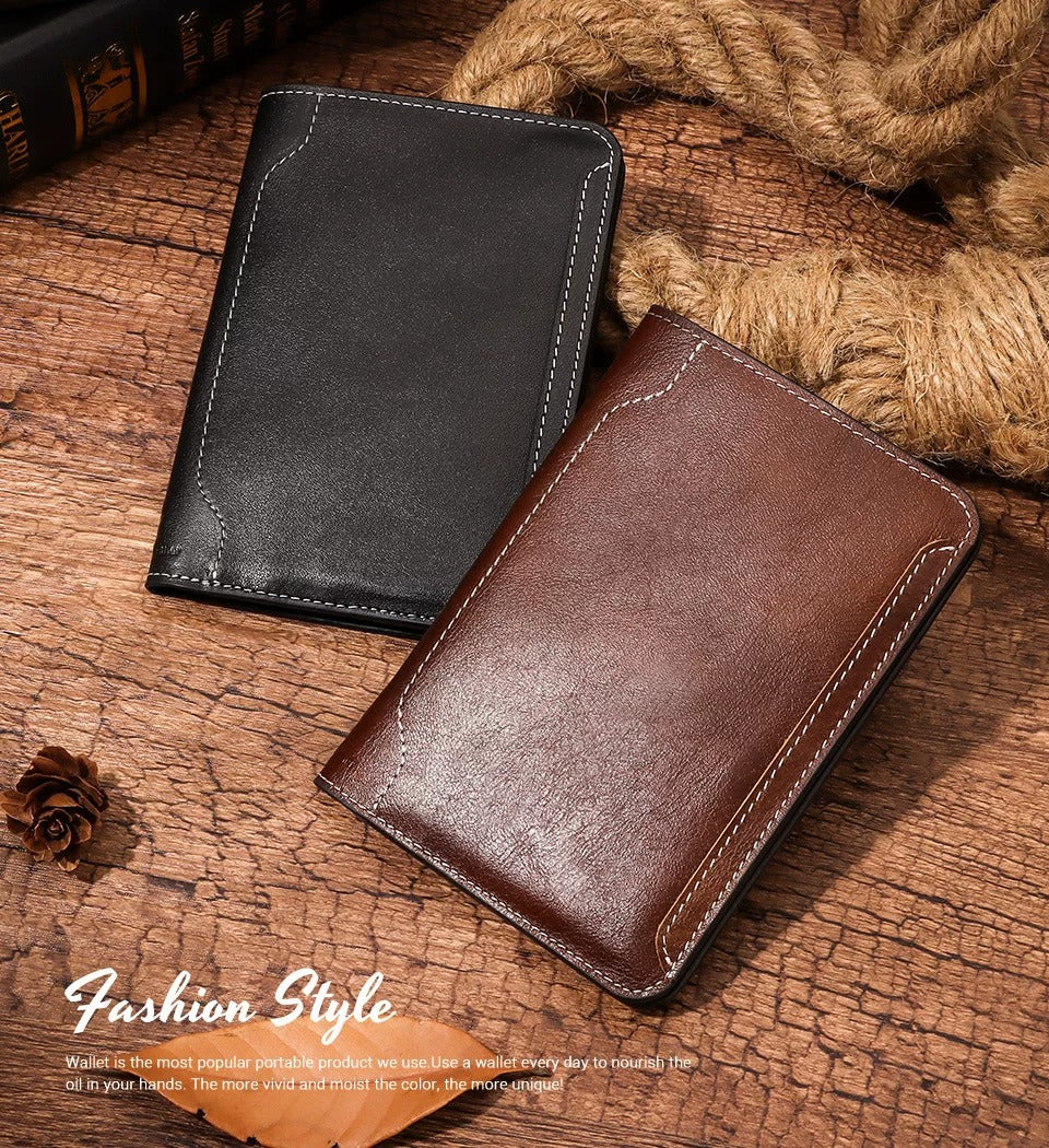 Portefeuille double porte-passeport en cuir pleine fleur FUTARI