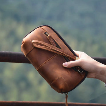 Pochette en cuir Crazy Horse Shell Kohaku