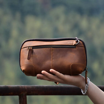 Pochette en cuir Crazy Horse Shell Kohaku