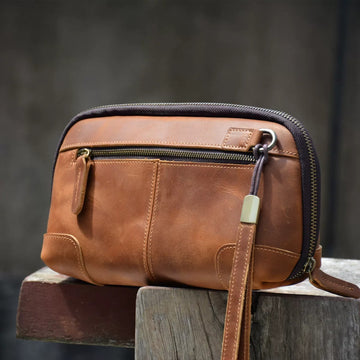 Pochette en cuir Crazy Horse Shell Kohaku
