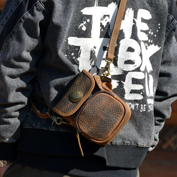 Mini-sac banane de ceinture en cuir à grain d’éléphant Tsuchime