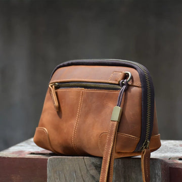 Pochette en cuir Crazy Horse Shell Kohaku