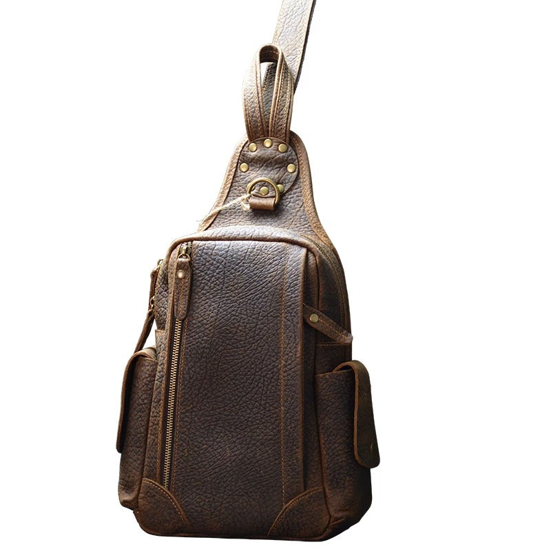 KUROKAGE Black Crazy Horse Leather Sling Bag