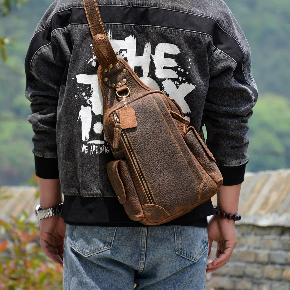 KODO Crazy Horse Leren Sling Bag