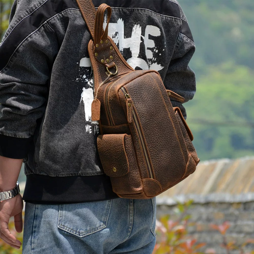KODO Crazy Horse Leren Sling Bag