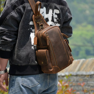KODO Crazy Horse Leren Sling Bag