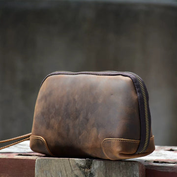Pochette-bracelet en cuir Crazy Horse Shell Sumi