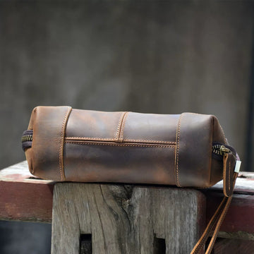 Pochette-bracelet en cuir Crazy Horse Shell Sumi