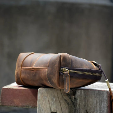 Pochette-bracelet en cuir Crazy Horse Shell Sumi