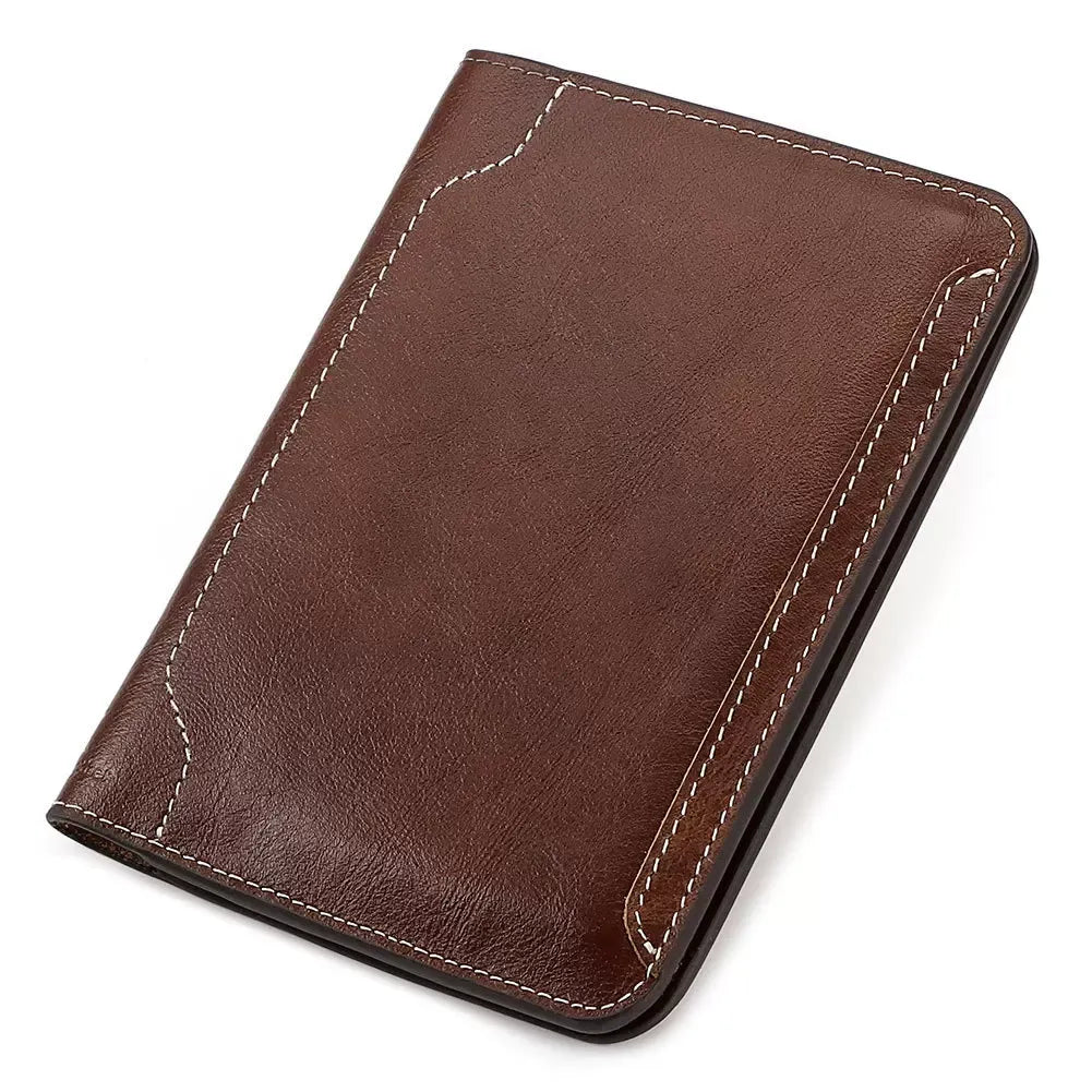 Portefeuille double porte-passeport en cuir pleine fleur FUTARI