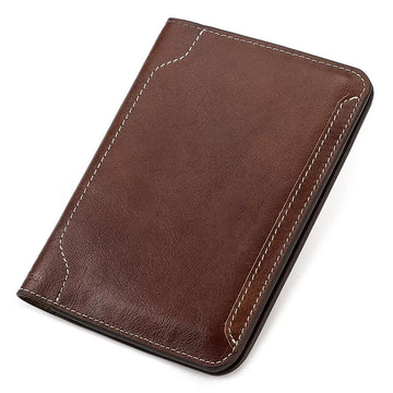 Portefeuille double porte-passeport en cuir pleine fleur FUTARI
