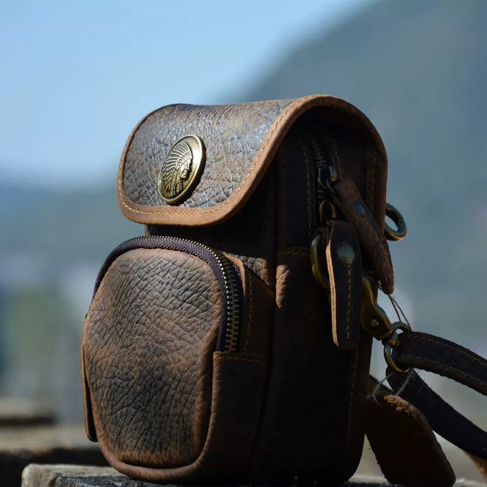 Mini-sac banane de ceinture en cuir à grain d’éléphant Tsuchime