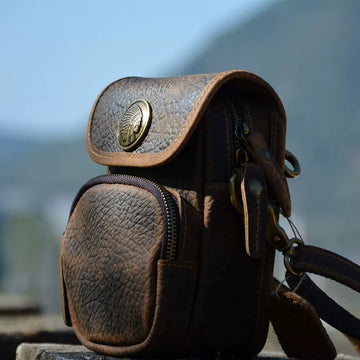 Mini-sac banane de ceinture en cuir à grain d’éléphant Tsuchime
