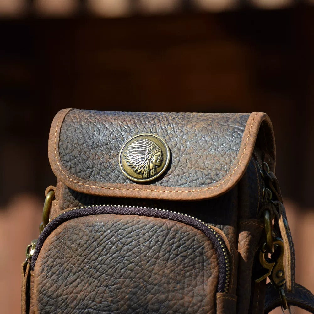 Mini-sac banane de ceinture en cuir à grain d’éléphant Tsuchime