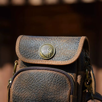 Mini-sac banane de ceinture en cuir à grain d’éléphant Tsuchime