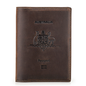 Portefeuille porte-passeport en cuir Crazy Horse TABIBITO