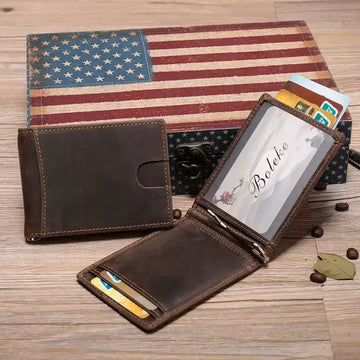 Portefeuille bifold pour homme en cuir avec protection RFID SENRI