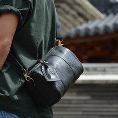 IWATO Elephant-Grain Large Brown Cross Body Leather Bag