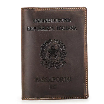 Portefeuille porte-passeport en cuir Crazy Horse TABIBITO