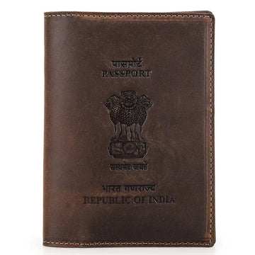 Portefeuille porte-passeport en cuir Crazy Horse TABIBITO