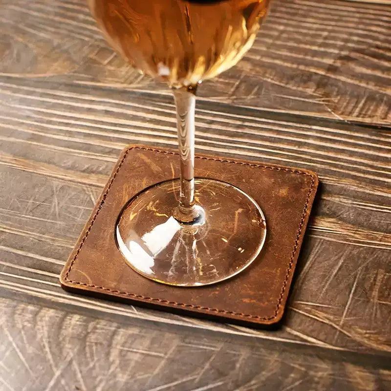 Dessous-de-verre en cuir pleine fleur Kagehide