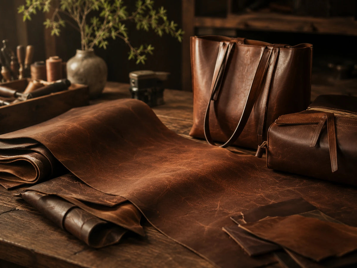 KAGENOWA leather developing patina through use and time