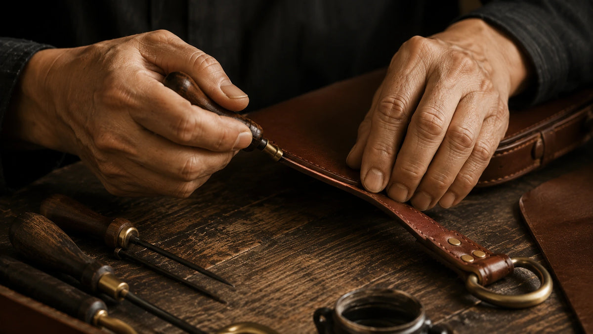 Leather developing a rich patina through everyday use